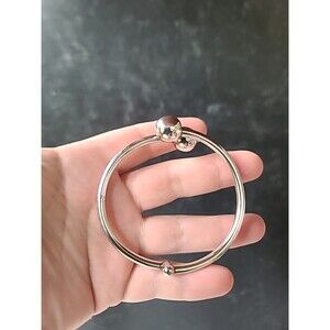 Sterling Silver 925 Double Ball Bypass Hinged Bangle Bracelet Made In Mexico AGS